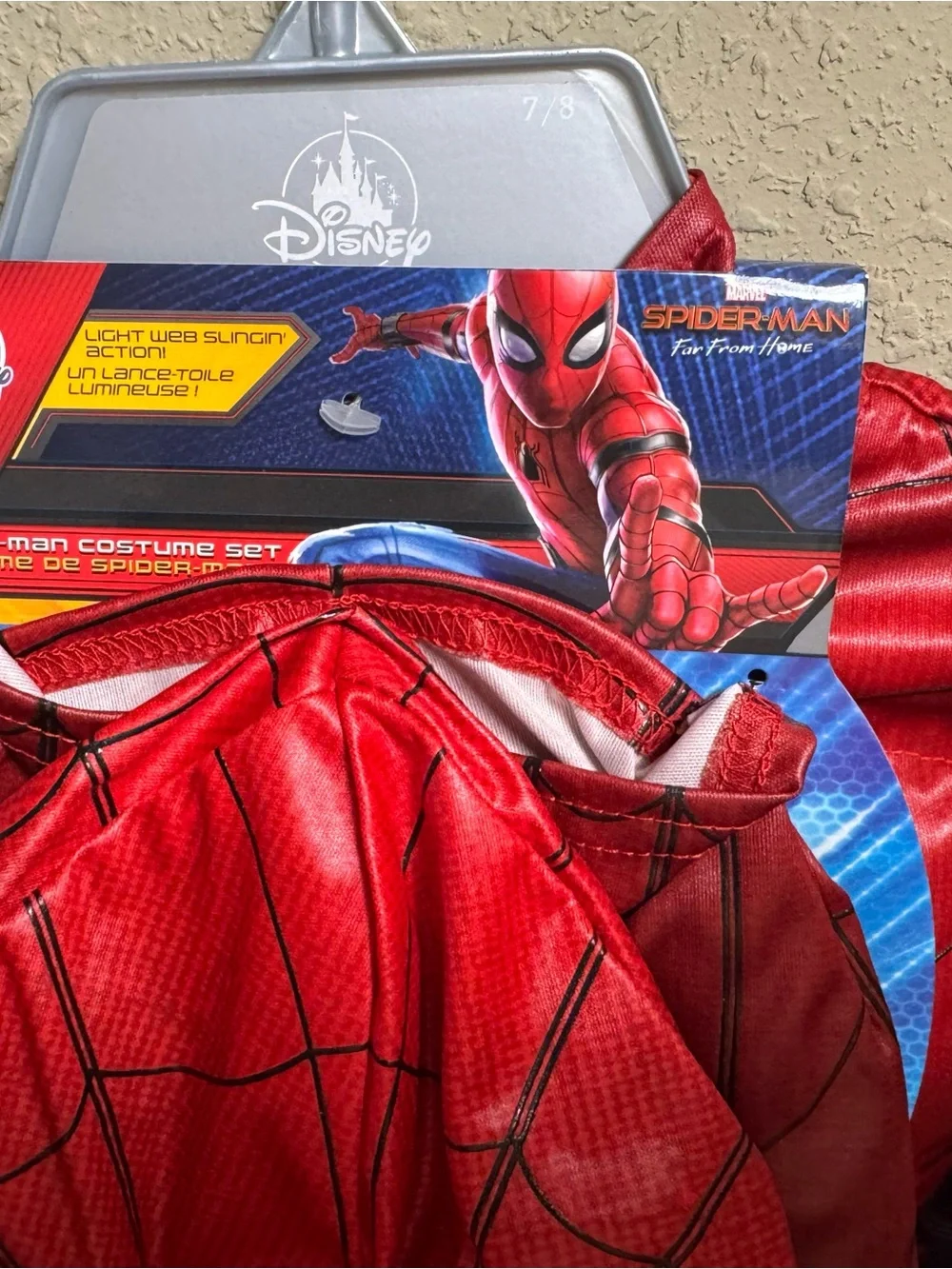 Disney Kids Red and Gray Spider-Man Muscle Chest Costume with Mask & Gloves - Picture 2 of 5